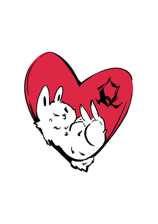 Queen heart rabbit sticker