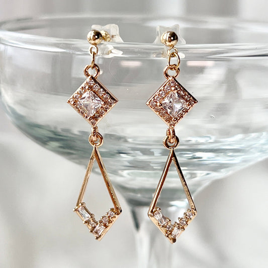 Handmade Earrings/Vintage-Style Zircon Earring/14k Gold Shape Vintage Mesh Earring/Gold Earring Stainless Steel Waterproof Anti tarnish Gold Jewelry/good luck gifts/gift for her