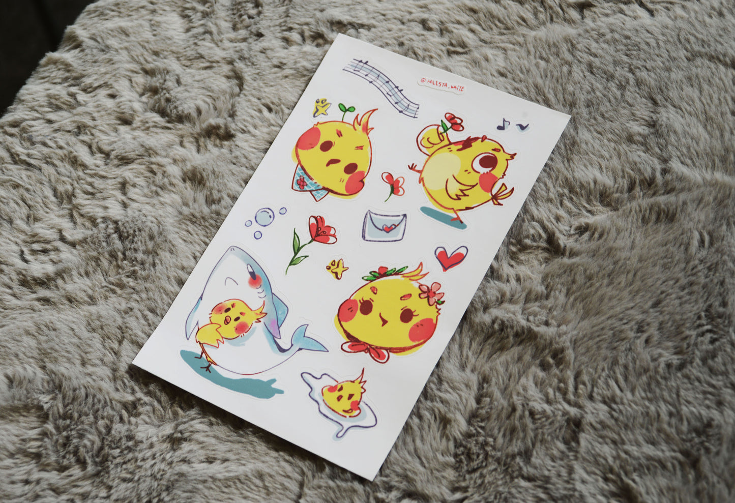 Cockatiel birdy sticker sheet