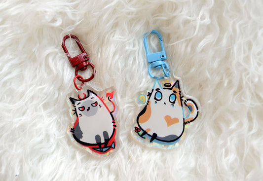 Angel and demon cats Acrylic Charm