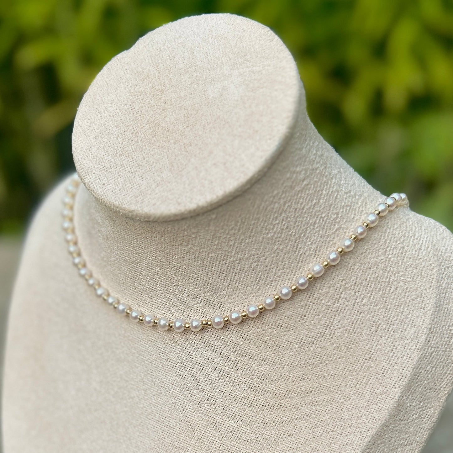 Handmade Natural Freshwater Pearl Necklace/Genuine Pearl Necklace/Dainty Pearl Necklace Twisted Pearl/ Beaded Pearl/Bridesmaid gift/Real pearl Necklace/Gift for her